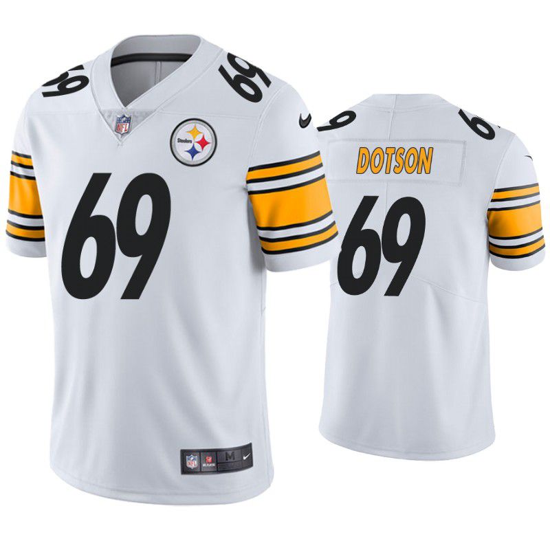 Men Pittsburgh Steelers 69 Kevin Dotson Nike White Vapor Limited NFL Jersey